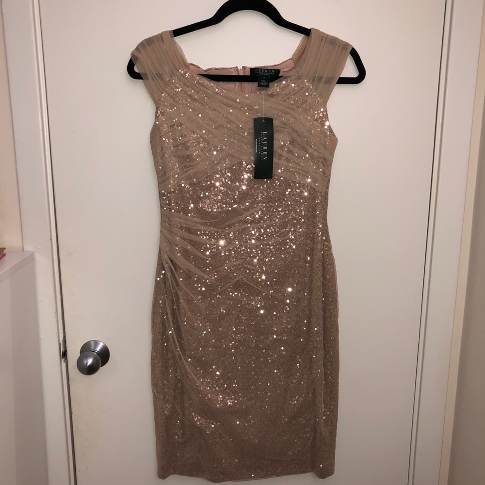 Stunning BRAND NEW Ralph Lauren Gold Dress